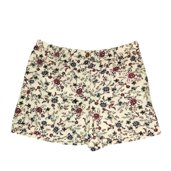 LOFT Ann Taylor size 6 cotton white floral printed shorts - Picture 8 of 8